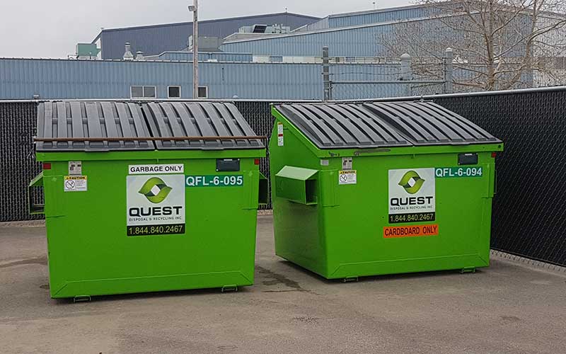 Quest Disposal Roll-off bin rental and Front-load Dumpster solutions for Alberta Businesses